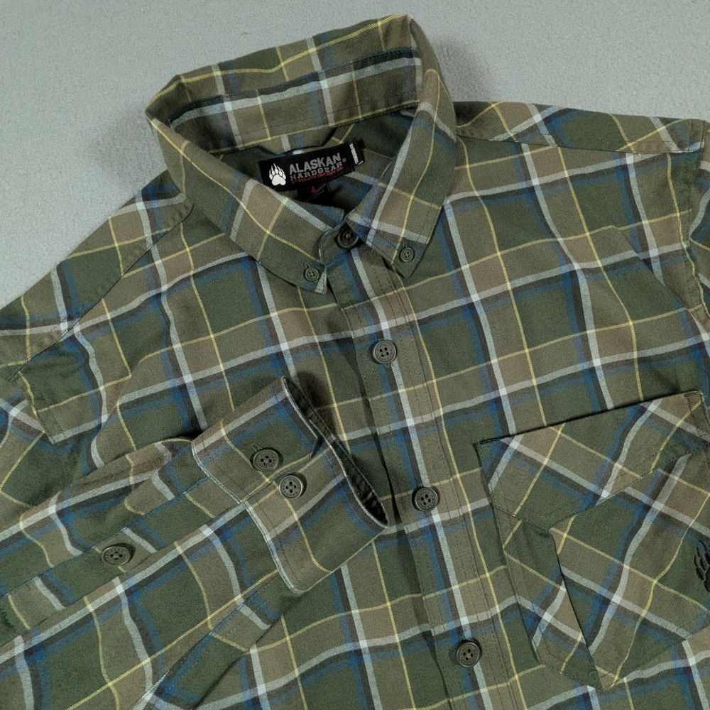 Alaskan Hardgear Flannel Shirt Mens Large Tall Plaid Wool Blend Long Sleeve